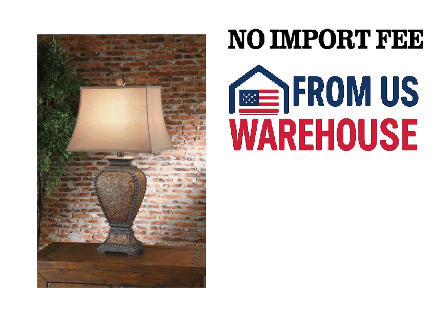 Lámpara de mesa portátil de cuero tostado de 32 pulgadas 100 vatios de resina Foto 1 de 1