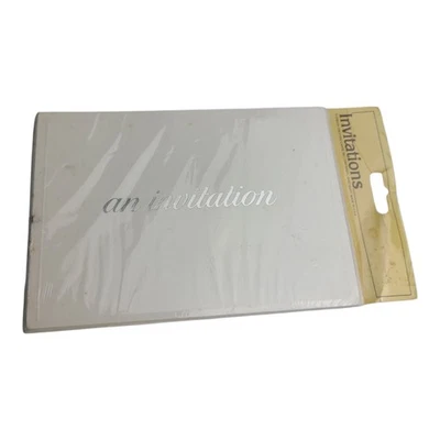 Invitaciones Gibson vintage de los años 80 blancas y plateadas con sobres 8 quilates nuevas selladas Foto 1 de 4