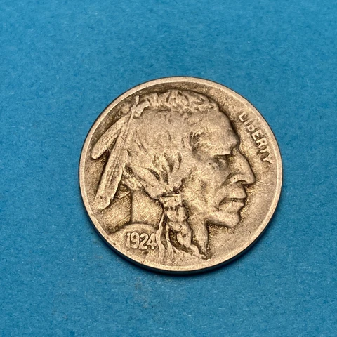 (1) Beautiful Vintage 1924-D Buffalo/Indian Head Nickel CHOICE VERY FINE Cover