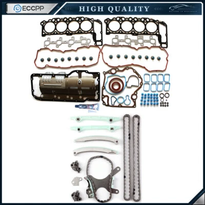 Head Gasket Set & Timing Chain Kit For 2005 2006 2007 Dodge Ram 1500 4.7L - Imagem 1 de 4