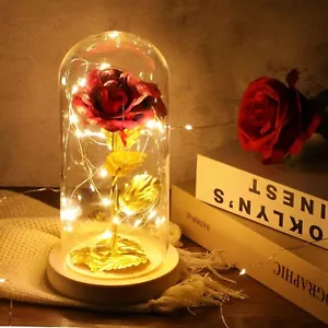 Eternal Rose for Artificial Roses in Glass Dome with LED Light Strip - Picture 1 of 2