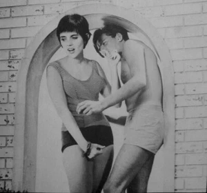 LA TERRAZA ritaglio Graciela Borges & Leonardo Favio foto sexy in bianco e nero terrazza 1963 - Foto 1 di 1