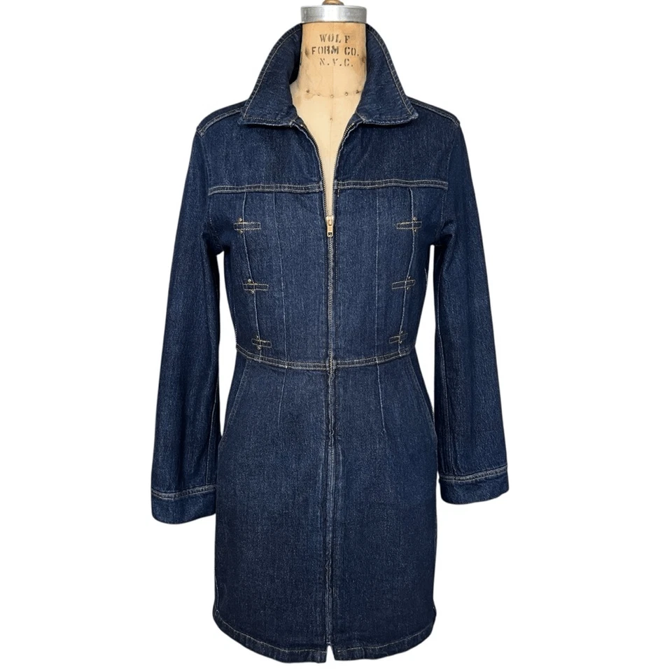 Vestido vaquero enjuagado vintage con marco talla S Foto 1 de 4