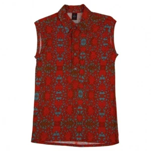 Jean-Paul GAULTIER CLASSIQUE Printed Sleeveless Polo Shirt Size 50(K-120711) - Picture 1 of 12