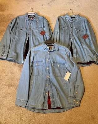 Lote de Covington & Outdoor Life Hombre Denim Franela Forrada Camisa Chaqueta Mediana Foto 1 de 4