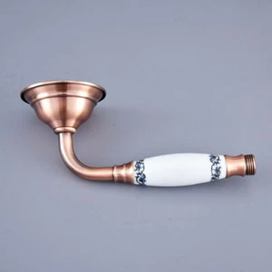 Antiguo cabezal de ducha de mano estilo teléfono rojo cobre estilo cerámica - Imagen 1 de 6