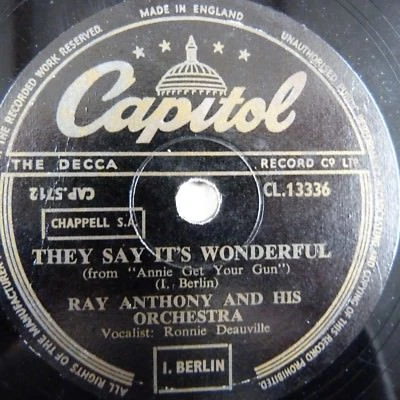 78rpm RAY ANTHONY they say it's wonderful / the girl that i marry CAPITOL 13336 - Image 1 of 2