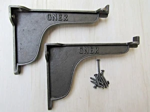 PAIR OF 6" GNER LIPPED antique Vintage cast iron shelf bracket - Picture 1 of 2