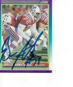BRUCE ARMSTRONG SIGNED 1990 SCORE #485 - NEW ENGLAND PATRIOTS - Imagen 1 de 1