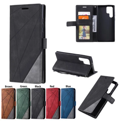 For Samsung S25Ultra S24 S23 S21 S20 S7 PU Leather Card Wallet Flip Phone Case - Image 1 of 4
