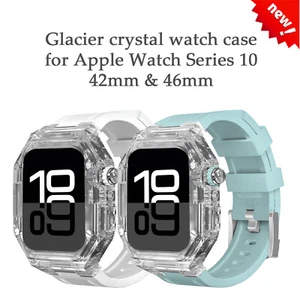 Do Apple Watch Series 10 42mm / 46mm PC Przezroczyste etui Silikon Str - Zdjęcie 1 z 22