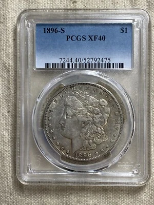 1896-S PCGS XF40 Morgan Silver Dollar Scarce Date Popular Issue Nice Luster - Image 1 of 4
