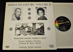 BLACK GOSPEL LP Friendship Baptist Church Choir Vol. II Songs To Live By - Imagen 1 de 1