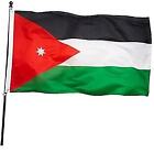 DANF Jordan Flagge 3x5 Fuß Polyester Nationalflaggen mit Messing Tüllen 3 x 5 Fuß 