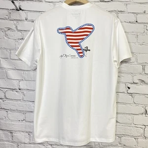 Birddogs Mens April Big Cannons 1776 Tee Size XL White Performance Stretch - Picture 1 of 14