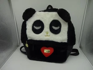 Mochila de viaje Betsey Johnson Luv Betsey Panda de piel sintética 15" negra blanca - Imagen 1 de 7