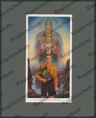 Rudolf Gahlbeck Ahnensäule Nordland Ordensritter Luther Goethe Hanse Kogge 1938 - Bild 1 von 2