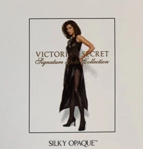 Victoria's Secret Signature Gold Silky Opaque Black M Pantyhose READ Description - Picture 1 of 3