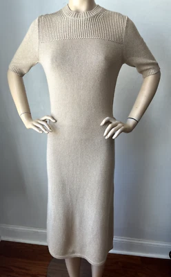 NUEVO CON ETIQUETAS VESTIDO VAINA ST JOHN TEJIDO TALLA M 6/8 DORADO BRILLANTE Foto 1 de 4