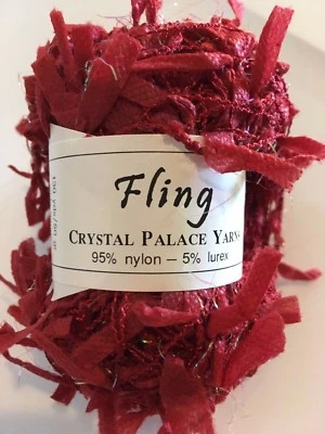 Crystal Palace Yarns Fling #3537 Garnet Dark Red Paper Flag Metallic Sparkle 50g - Image 1 of 4