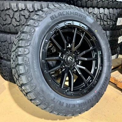20x9 Fuel D679 Rebel Black Wheels Rims 32" AT Tires 5x5.5 Dodge Ram 1500 Classic - Image 1 of 4