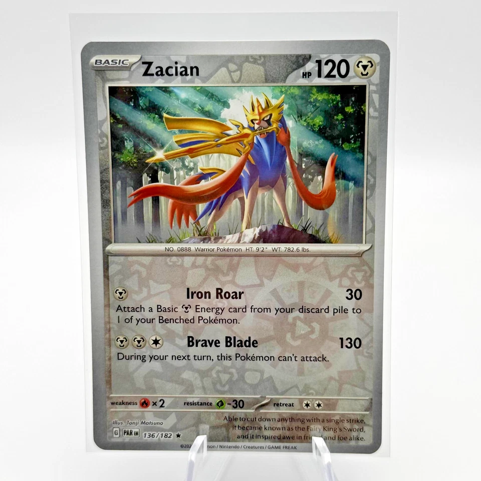Zacian 136/182 Sv04: Paradox Rift Reverse Holo - Image 1 of 1