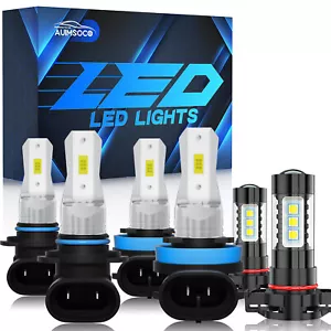 For GMC Canyon 2015-2020 LED Headlight Fog Light Bulbs White 6000K Combo - Foto 1 di 12