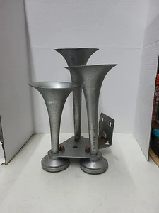Vintage Antique (Metal?) Electric ?? Ship Siren Horn 20+ Pounds TripleHeader 16" - Picture 1 of 11