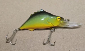 NEU! Vintage Tom Manns Hackleback Rooter (grün/orange) Kunstköder [Bowfin Crank Bait] - Bild 1 von 5