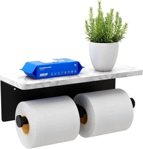 Soporte de Papel Higiénico con Estante de Mármol Natural para Baño Lavabo, Montaje en Pared... - Imagen 1 de 5