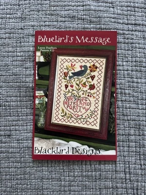 Blackbird Designs OOP Bluebird's Message Cross Stitch Pattern Loose Feathers #23 - Image 1 of 3