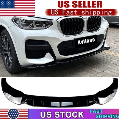 Labio de alerón de parachoques delantero negro brillante para BMW X3 G01 X4 G02 M Sport 2018-2021 Foto 1 de 4