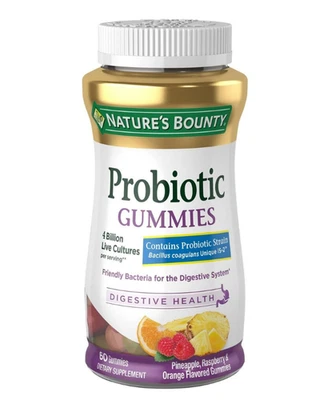 Nature's Bounty PROBIOTIC Gummies,60 克拉 - 免运费! — 第 1/4 张图片