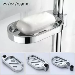 Adjustable Rail Slide Bathroom Bath Shower Soap Dishes Holder for 22 24 25 mm - Picture 1 of 9