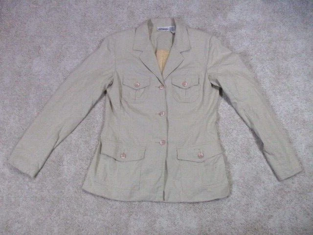 Vintage Newport News Blazer Jacket Womens 6 Beige Long Sleeve - Image 1 of 4