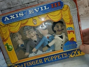 Axis Of Evil Magnetic Finger Puppets Bush Rumsfeld Cheney Rice - Picture 1 of 4