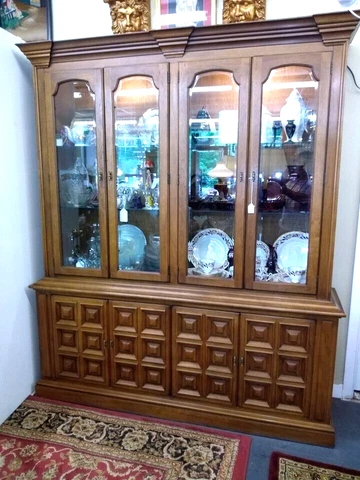 Vintage Mid Century Modern Buffet Hutch China Cabinet Cover