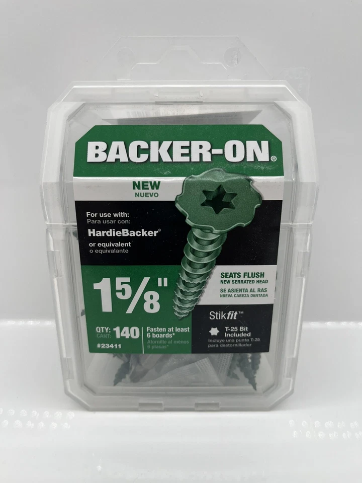 PACK DE 140 tornillos de placa de cemento de cabeza dentada de accionamiento de respaldo 1 5/8" x 1" 23411 Foto 1 de 1