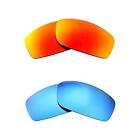 Walleva Fire Red + Ice Blue Polarized Lenses For Ray-Ban RB3364 62mm Sunglasses