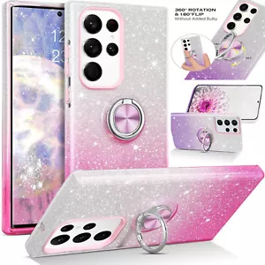 Glitter Ring Shockproof Case For Samsung Galaxy S25 S24 S23 S22 Plus A54 A33 A13 - Picture 1 of 26