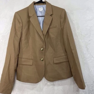 J Crew Blazer Wool Original Schoolboy Women 12 Camel Beige Preppy $198 NEW - Picture 1 of 16