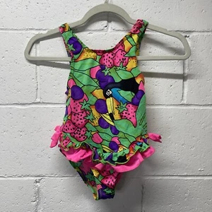Vintage Cole of California Youth Girls Clothes SZ 6X Bathing Swim Suit Made USA - Picture 1 of 11
