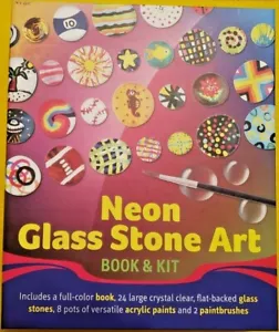 Neon Glass Stone Art Book & Kit by Mud Puddle Inc. - FACTORY SEALED - Ages 8+ - Imagen 1 de 8