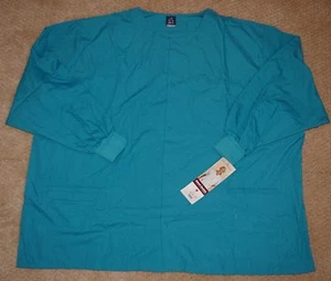 Barco Uniform Warm up Jacket Top & Bottom Pockets Knit Cuff Real Teal Sz 3X - Picture 1 of 4