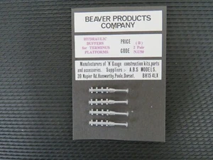 N GAUGE BEAVER PRODUCTS TERMINUS BUFFERS HYDRAULIC 2 x pair N.U50 WHITE METAL - Picture 1 of 2
