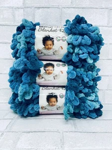 Bernat Alize  Blanket EZ Yarn Seaport Teals Finger Knit. Lot Of 3 New - Picture 1 of 5