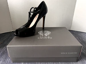 Black Patent high Heels Vince Camuto VC-Carl II - Picture 1 of 7