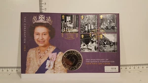 ( Lot 759 ) Mercury PNC BU COIN COVER 2003 United Kingdom - Coronation  5 Pounds - Picture 1 of 4