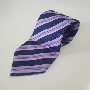 Purple Silk Neck Tie. Very Soft Feel Purple Stripe Blue Stripe. Night Out Tie - Picture 1 of 9