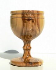 Israel Olive Wood Goblet, Wine Blessing Cup, Shabbat Kiddush Jewish Holiday Gift